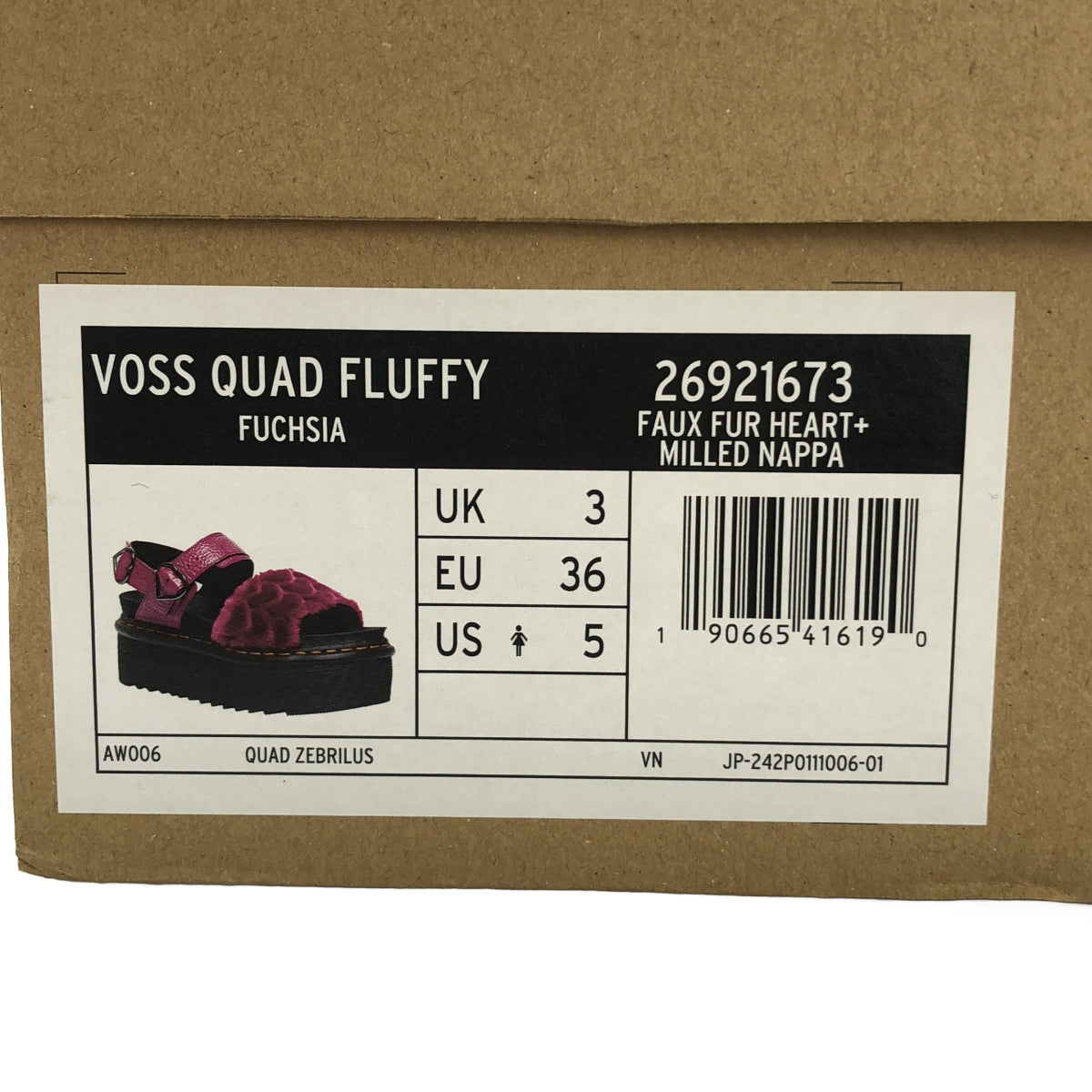 【미품】 Dr.Martens / 닥터 마틴 | VOSS QUAD FLUFFY 하트 모티브 후저 샌들 | UK3 | 블랙 / 핑크 | 여성