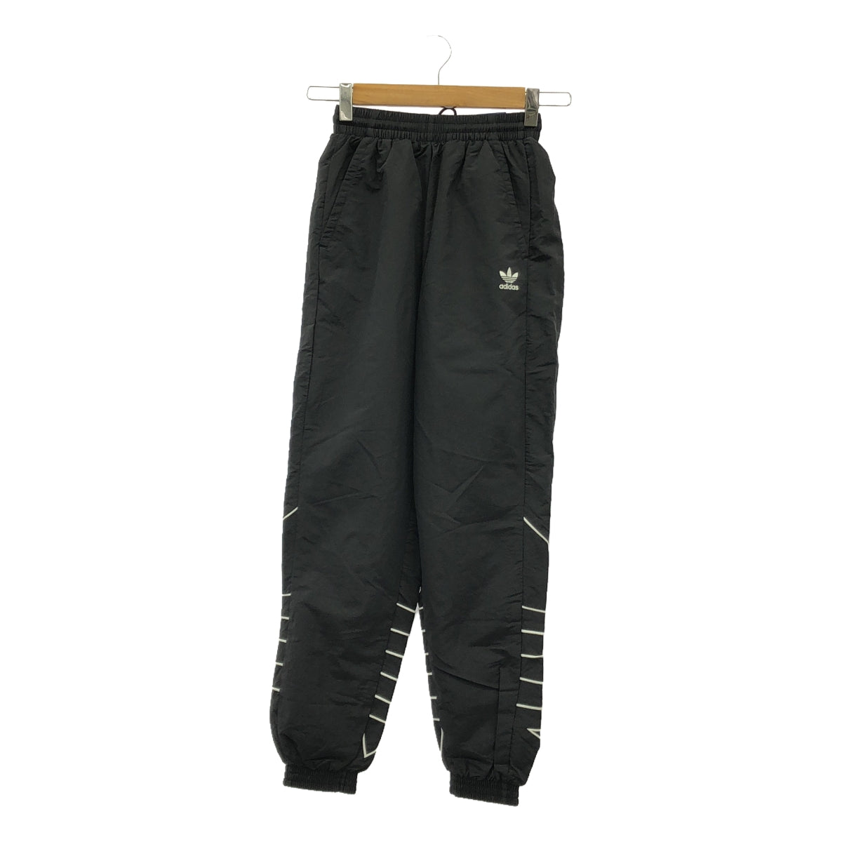 【美品】  adidas / アディダス | LRG LOGO TRACK PANTS / ロゴ ドローストリング イージー パンツ | XS | ブラック | レディース