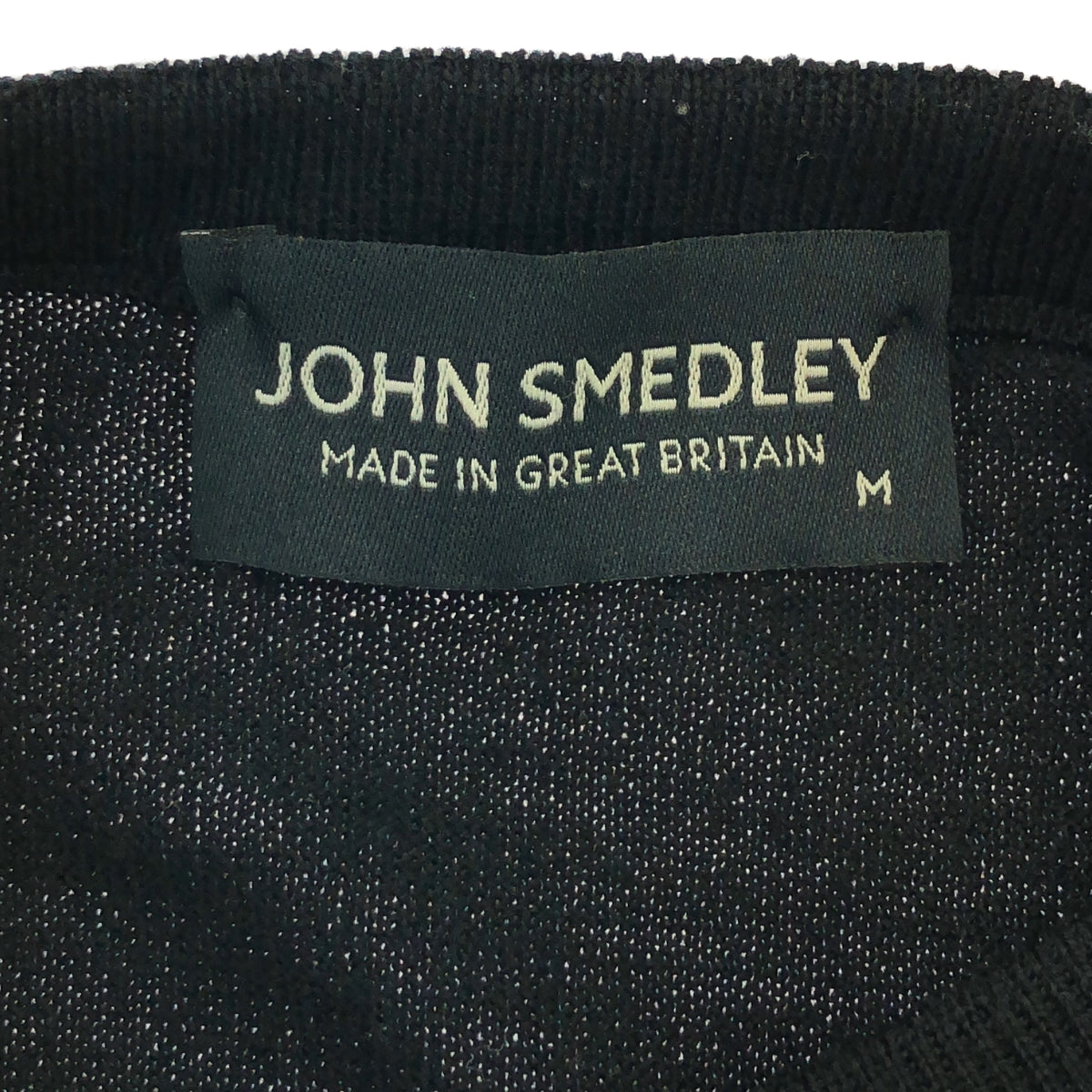 JOHN SMEDLEY / John Smedley | Merino wool high gauge 3/4 sleeve crew neck knit cardigan | M | Black | Women's