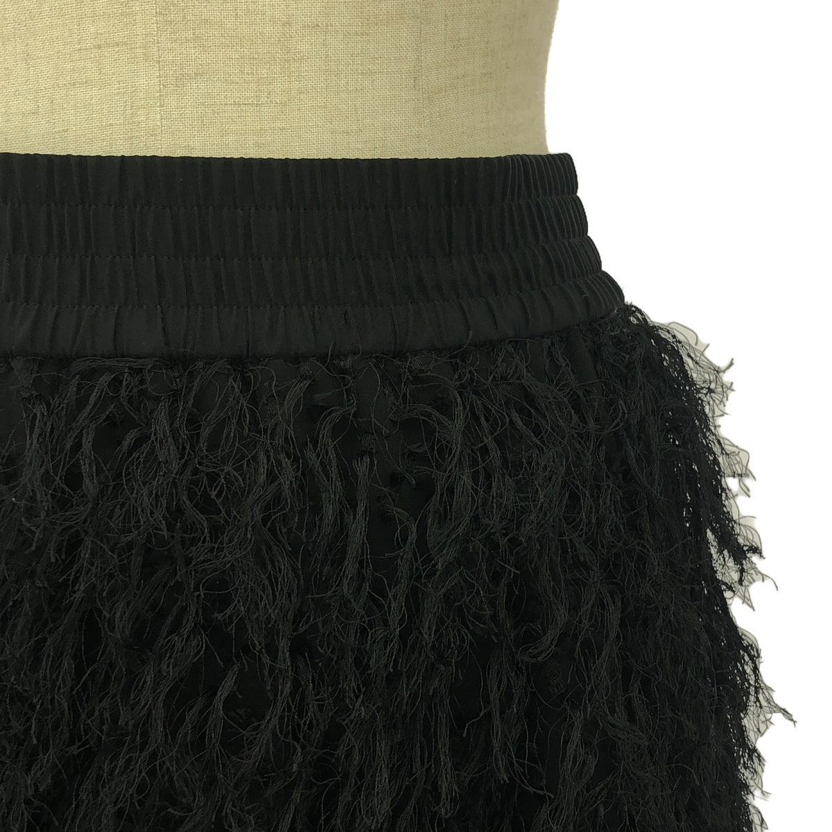 HYKE | 2024AW | FRINGE SKIRT | 2 | Black | Women's