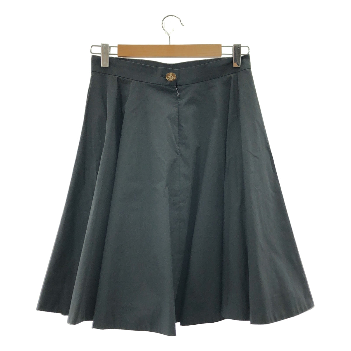 VIVIENNE WESTWOOD RED LABEL / ヴィヴィアンウエストウッドレッドレーベル | オーブボタン コットン フレア ロングスカート | 3 | ブラック | レディース