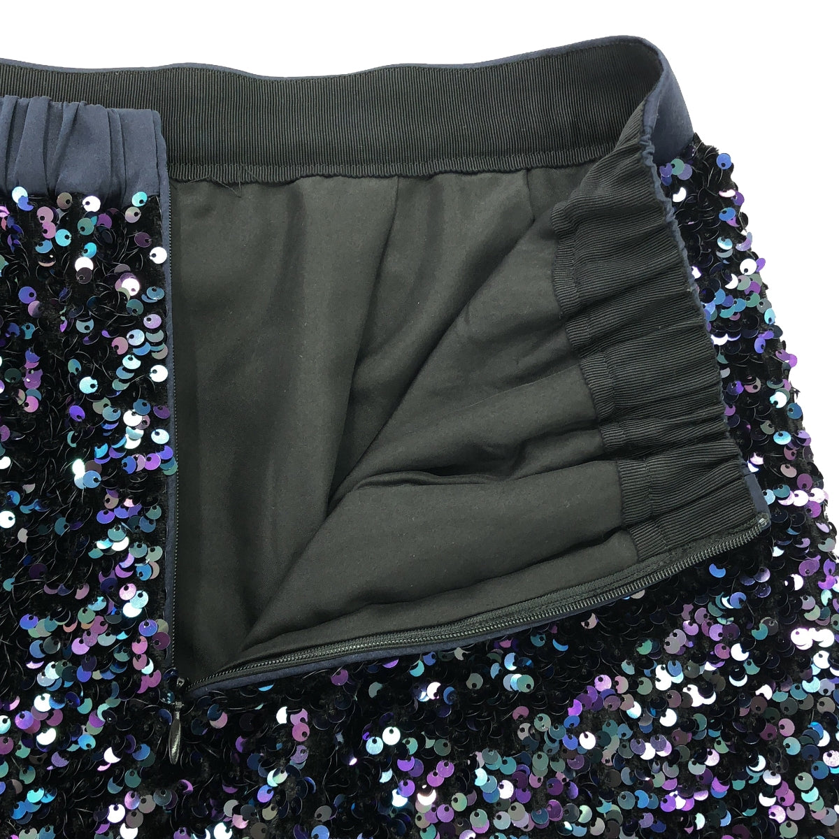 Drawer | Sequined back slit skirt | 36 | Women's