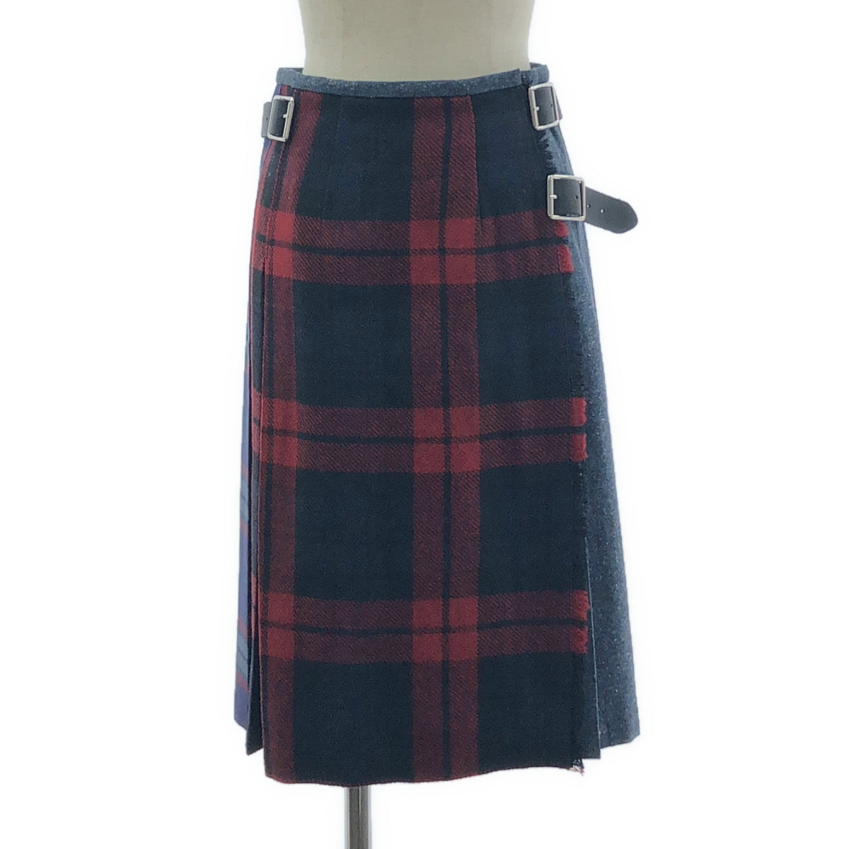 O'NEIL OF DUBLIN / 오닐 오브 더블린 | 울 플리츠 체크 랩 스커트 | US6 |