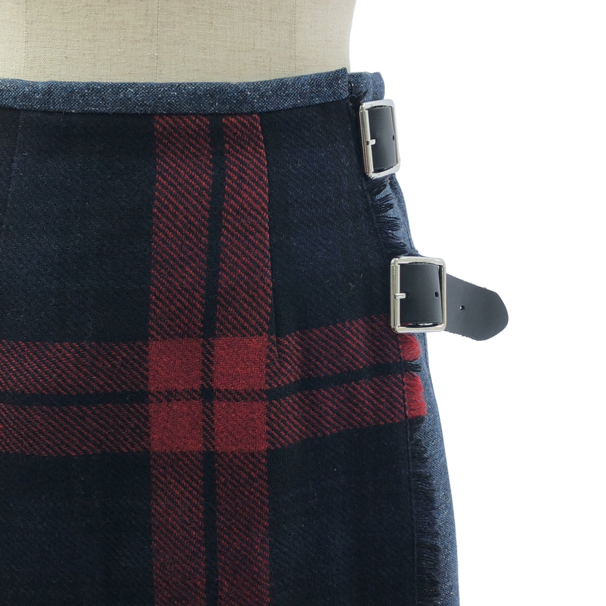 O'NEIL OF DUBLIN / 오닐 오브 더블린 | 울 플리츠 체크 랩 스커트 | US6 |