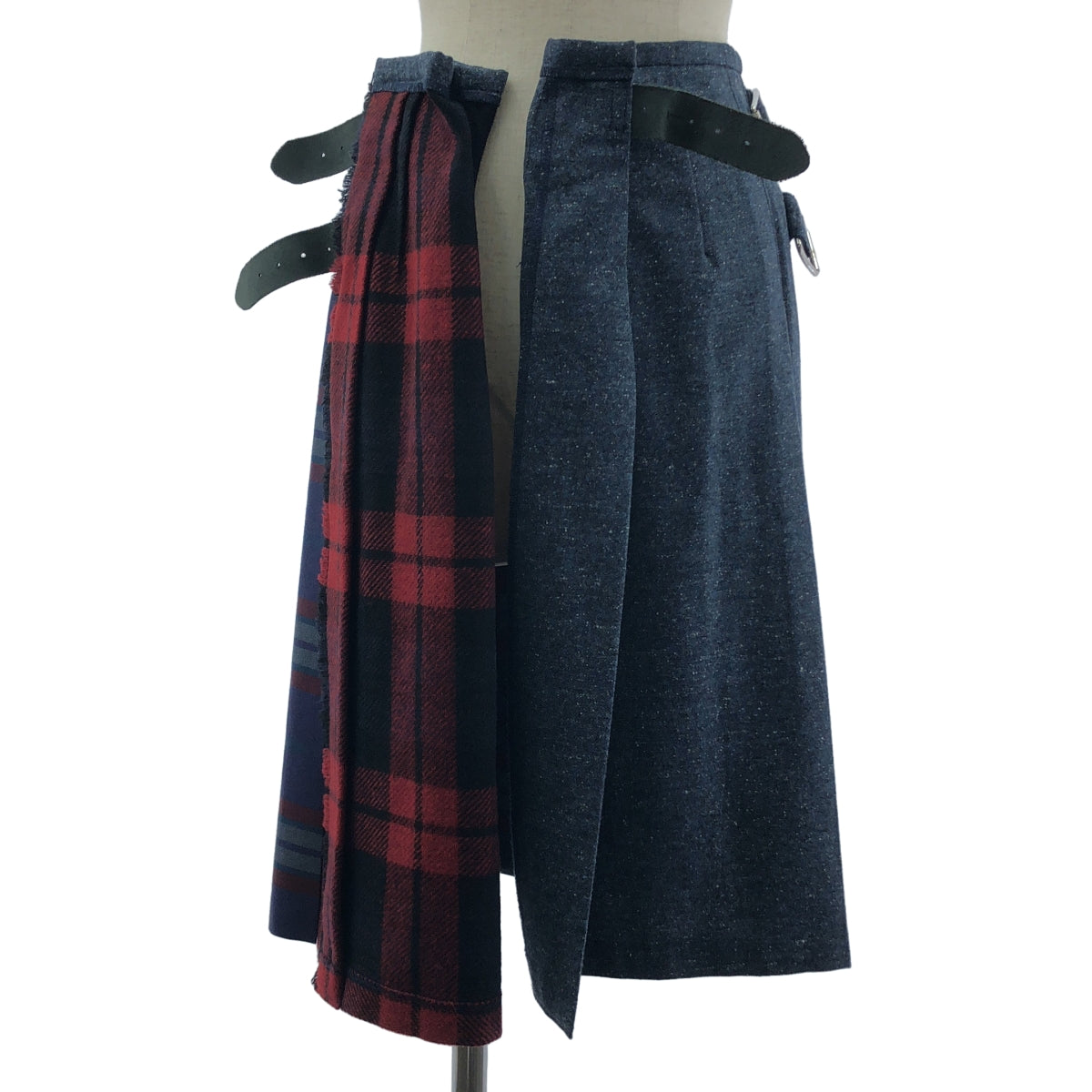 O'NEIL OF DUBLIN / 오닐 오브 더블린 | 울 플리츠 체크 랩 스커트 | US6 |