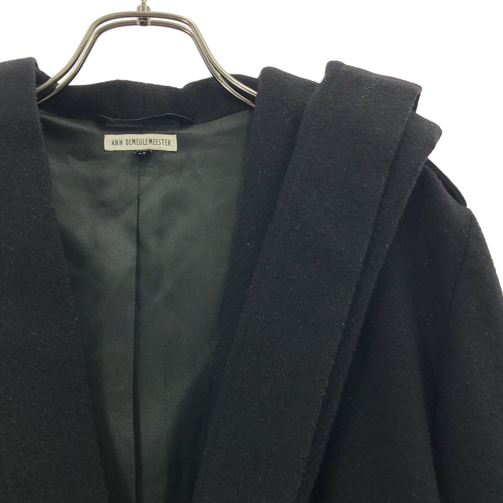 ANN DEMEULEMEESTER / アンドゥムルメステール | ウール オーバーコート フーディ / 総裏地 | 36 | レディース