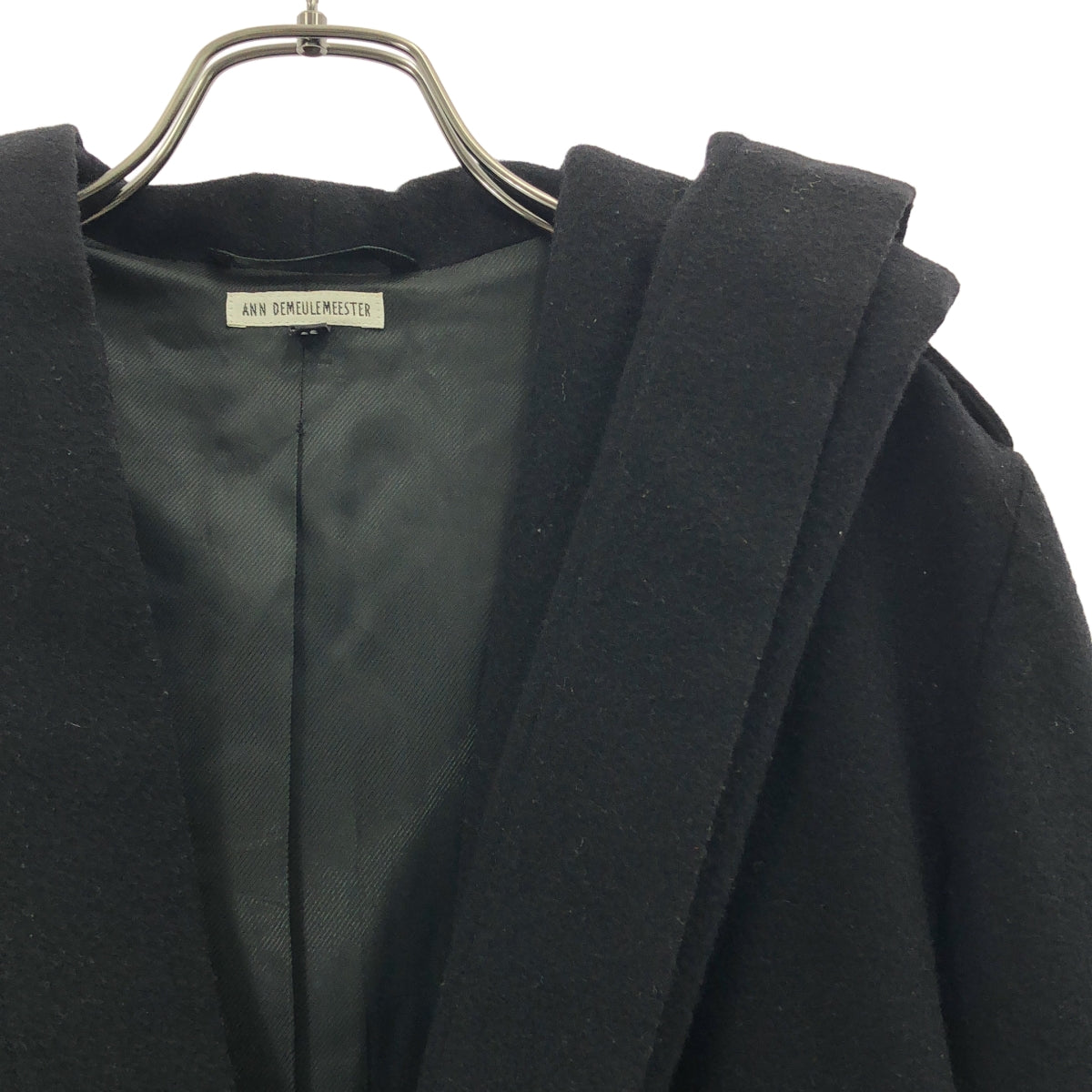ANN DEMEULEMEESTER / アンドゥムルメステール | ウール オーバーコート フーディ / 総裏地 | 36 | レディース