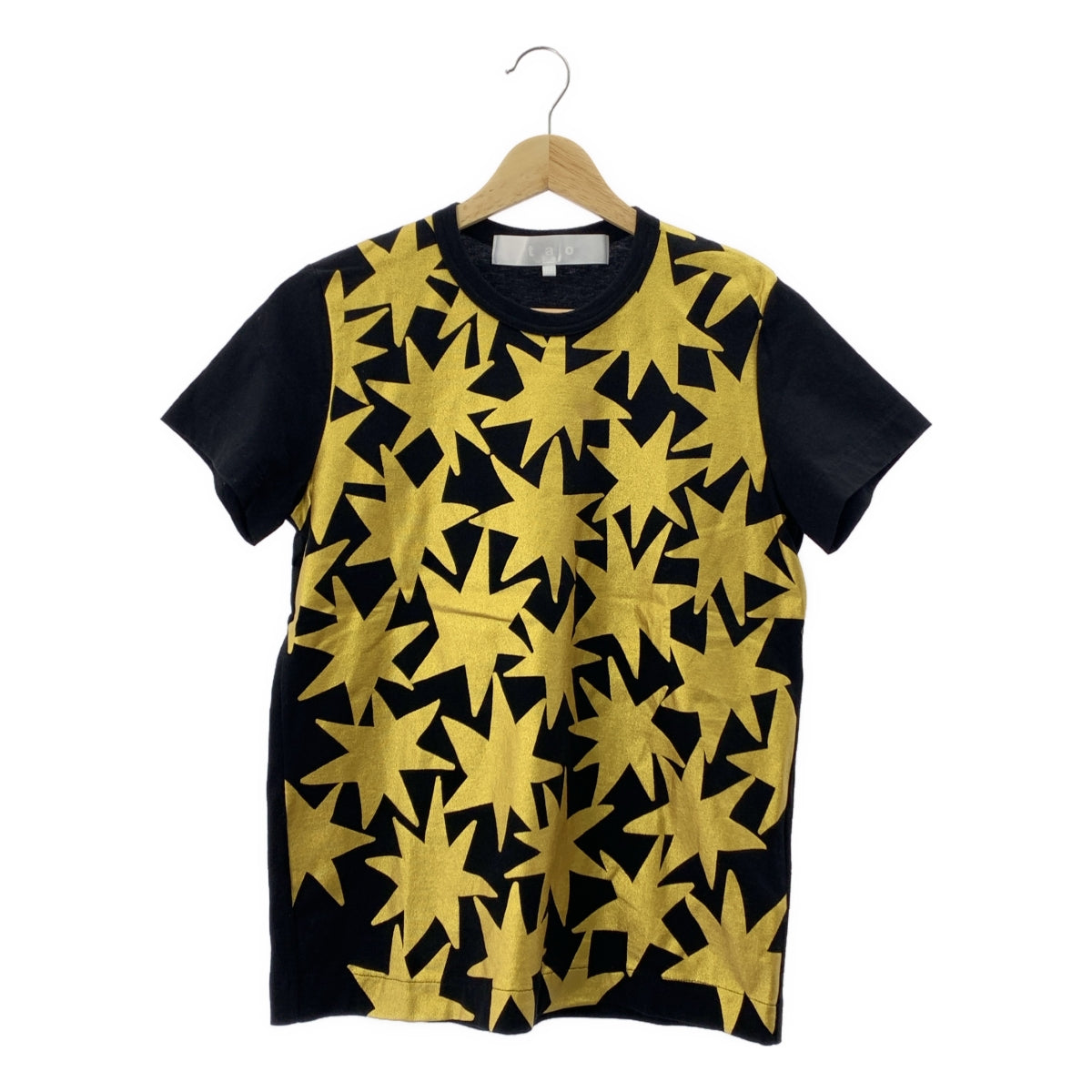 Tao COMME des GARÇONS | 2023 秋冬系列 | 金屬星星印花 T 卹 | M 碼 | 黑色/金色 | 女款