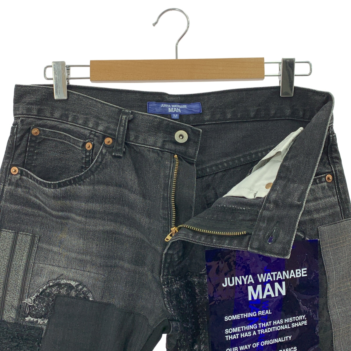 [狀況極佳] JUNYA WATANABE MAN | 2025 春夏 | 拼布牛仔褲 | M碼 | 黑色 | 男款