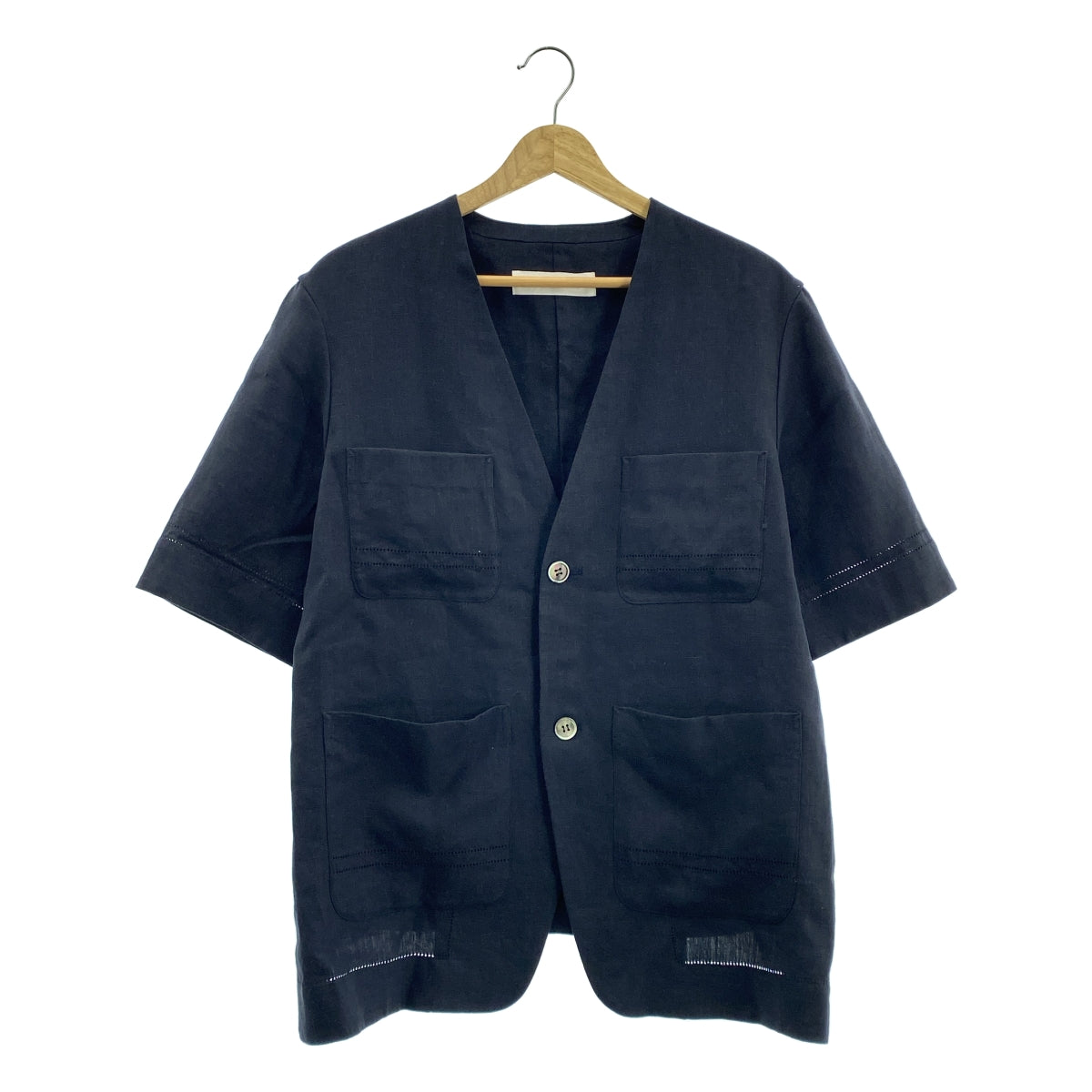 GALERIE VIE | 2025SS | 羅紋法式亞麻半袖外套 | F |