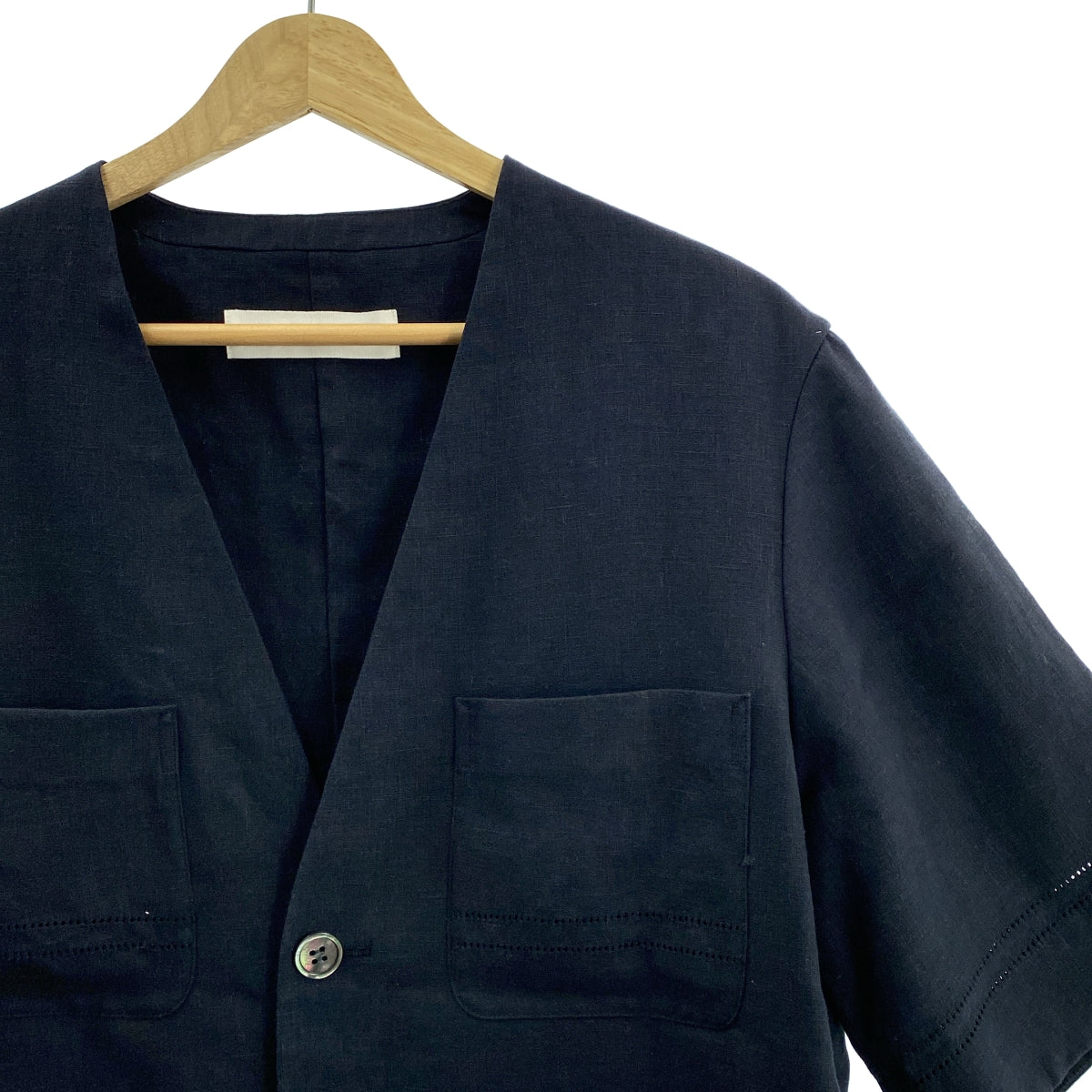 GALERIE VIE | 2025SS | 羅紋法式亞麻半袖外套 | F |