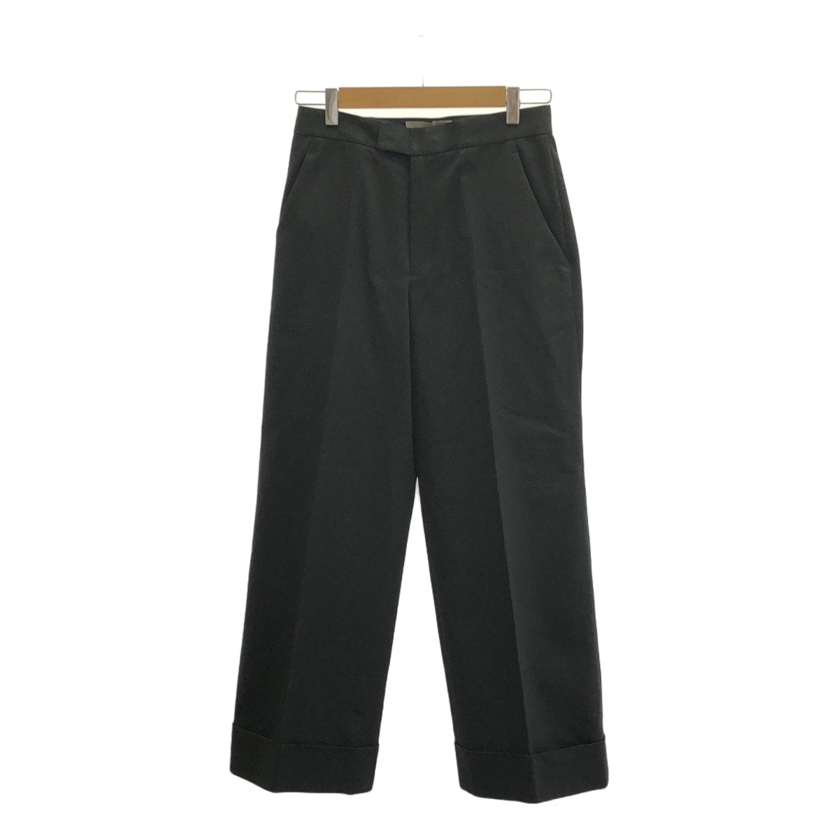 【신품】 J&amp;M DAVIDSON / 제이앤엠 데이비슨 | 코튼 센터 프레스 롤업 팬츠 | 10 | 블랙 | 여성