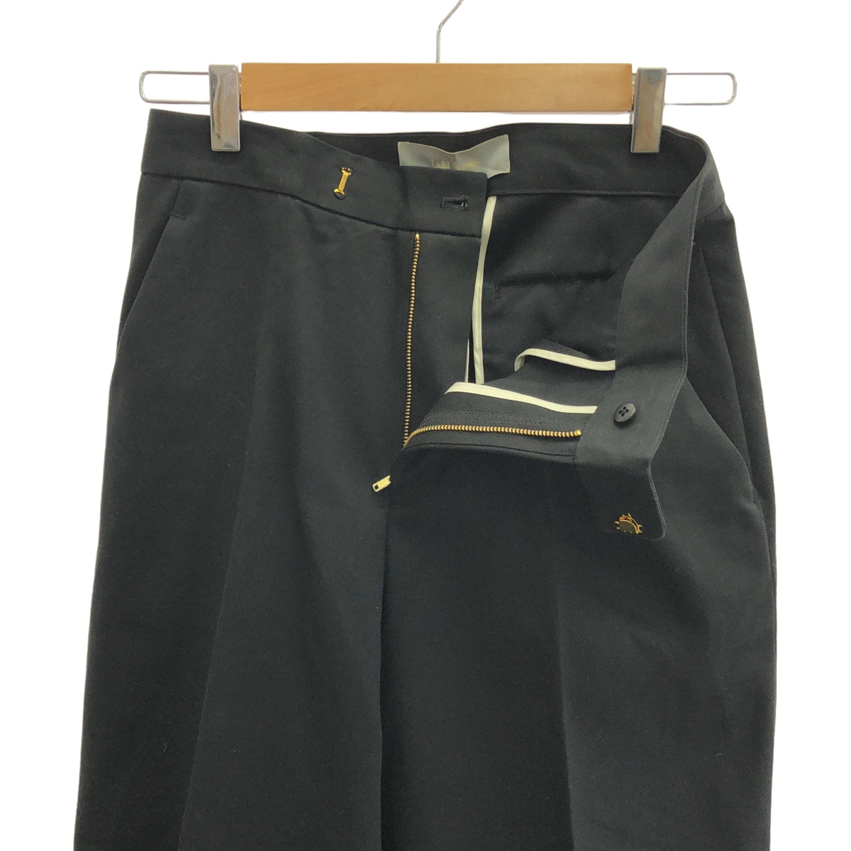 【신품】 J&amp;M DAVIDSON / 제이앤엠 데이비슨 | 코튼 센터 프레스 롤업 팬츠 | 10 | 블랙 | 여성