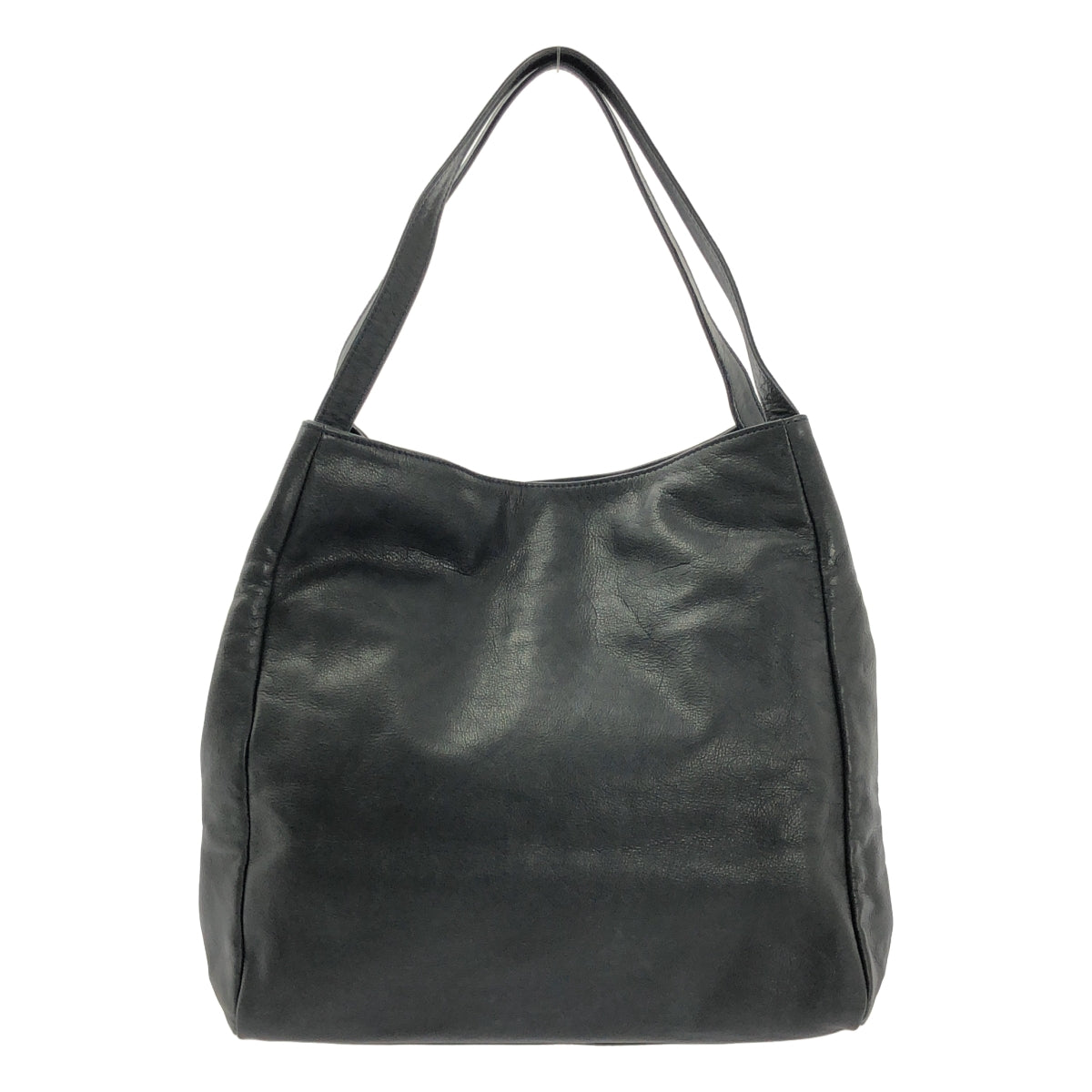 LES BASIQUES / 레버직 | 가죽 와이드 토트 백 | 블랙 | 여성