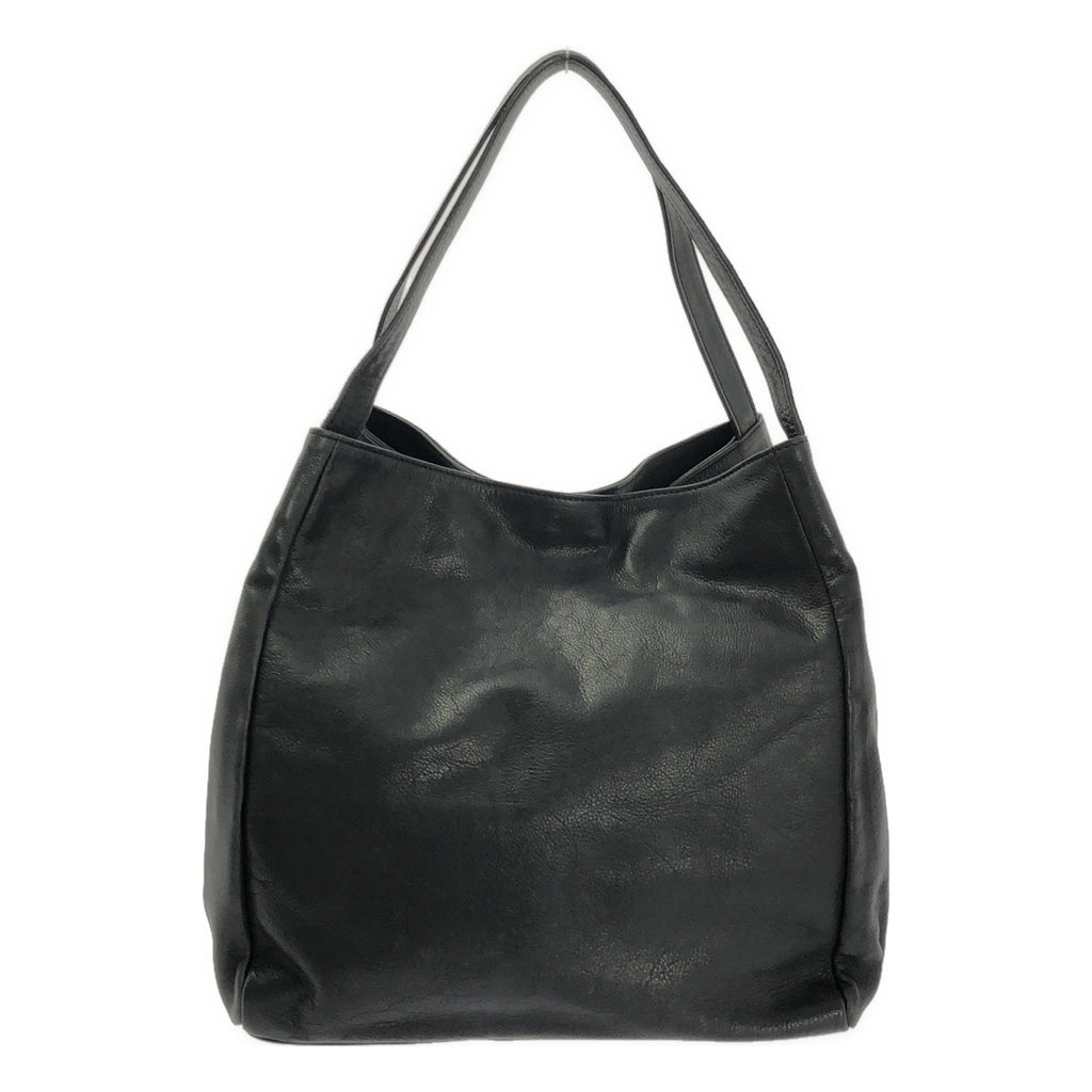 LES BASIQUES / 레버직 | 가죽 와이드 토트 백 | 블랙 | 여성