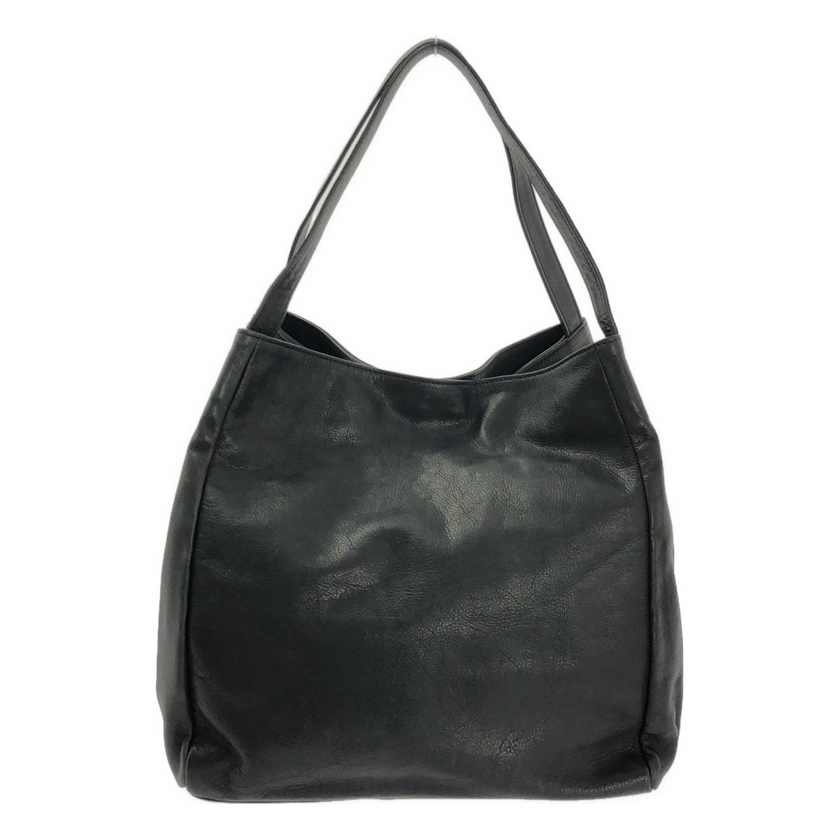 LES BASIQUES / 레버직 | 가죽 와이드 토트 백 | 블랙 | 여성