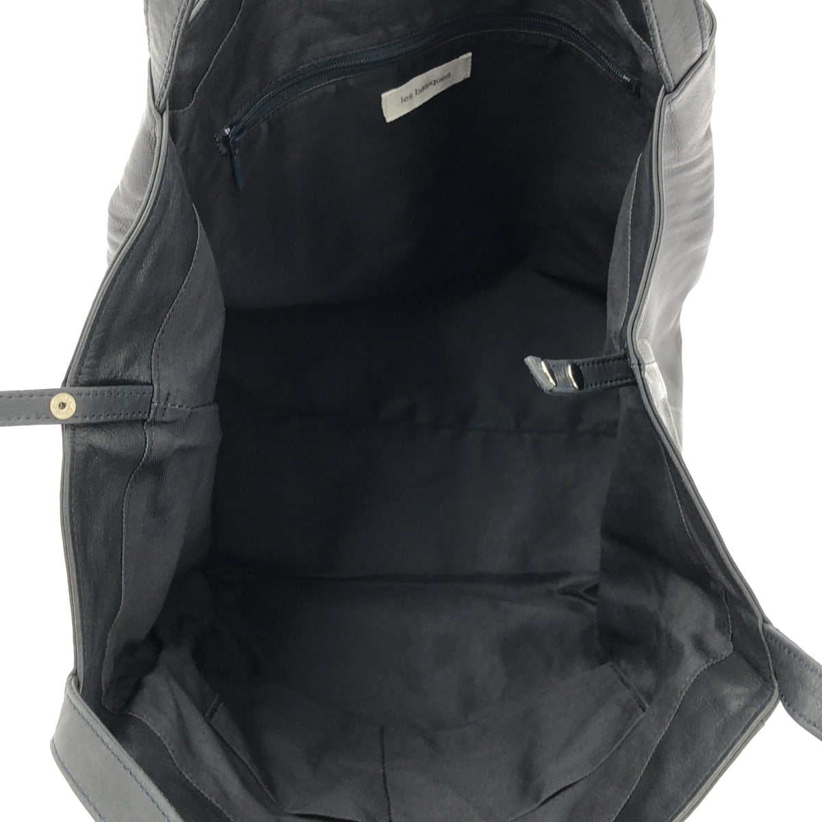 LES BASIQUES / 레버직 | 가죽 와이드 토트 백 | 블랙 | 여성