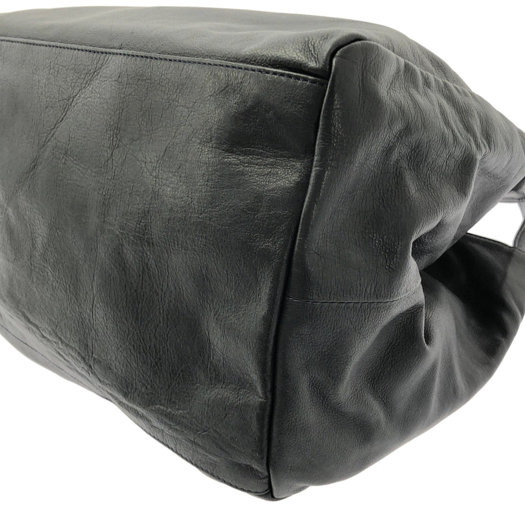 LES BASIQUES / 레버직 | 가죽 와이드 토트 백 | 블랙 | 여성