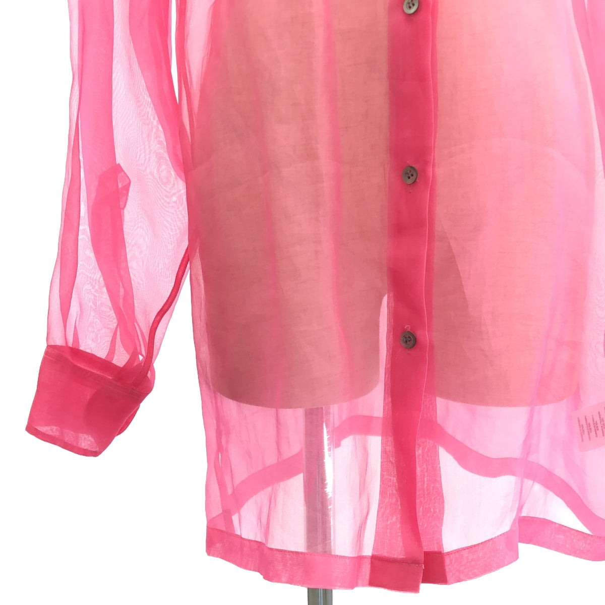 [Good Condition] DRIES VAN NOTEN | Sheer Long Shirt Blouse | XS | Pink | Women's