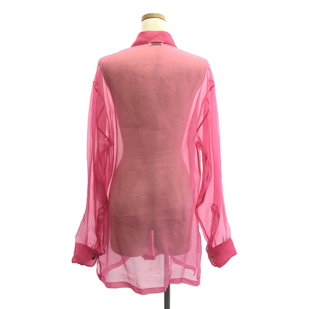 [Good Condition] DRIES VAN NOTEN | Sheer Long Shirt Blouse | XS | Pink | Women's