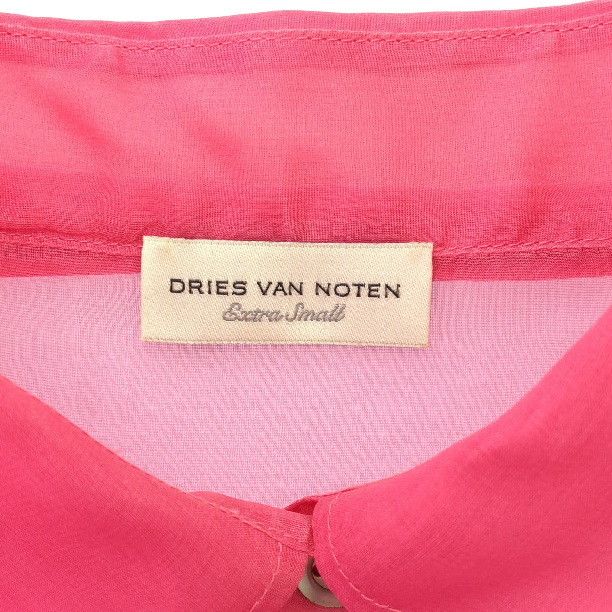 [Good Condition] DRIES VAN NOTEN | Sheer Long Shirt Blouse | XS | Pink | Women's