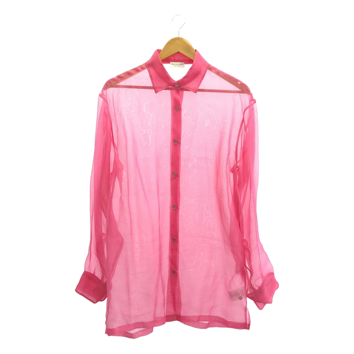 [Good Condition] DRIES VAN NOTEN | Sheer Long Shirt Blouse | XS | Pink | Women's