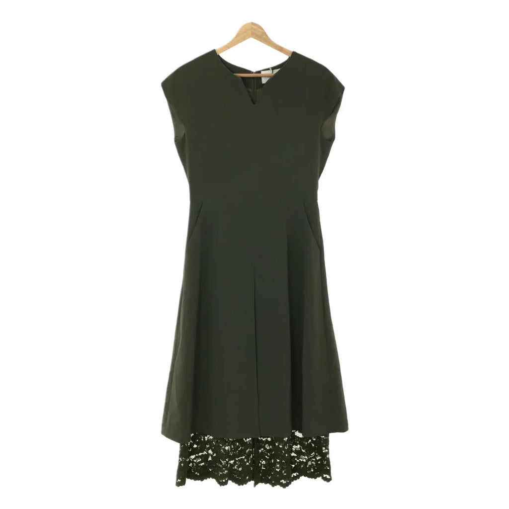 【신품】 Arobe / 아로브 | 총 안감 엠브로이드 레이스 레이어드 원피스 올인원 | 2 | 올리브 | 여성