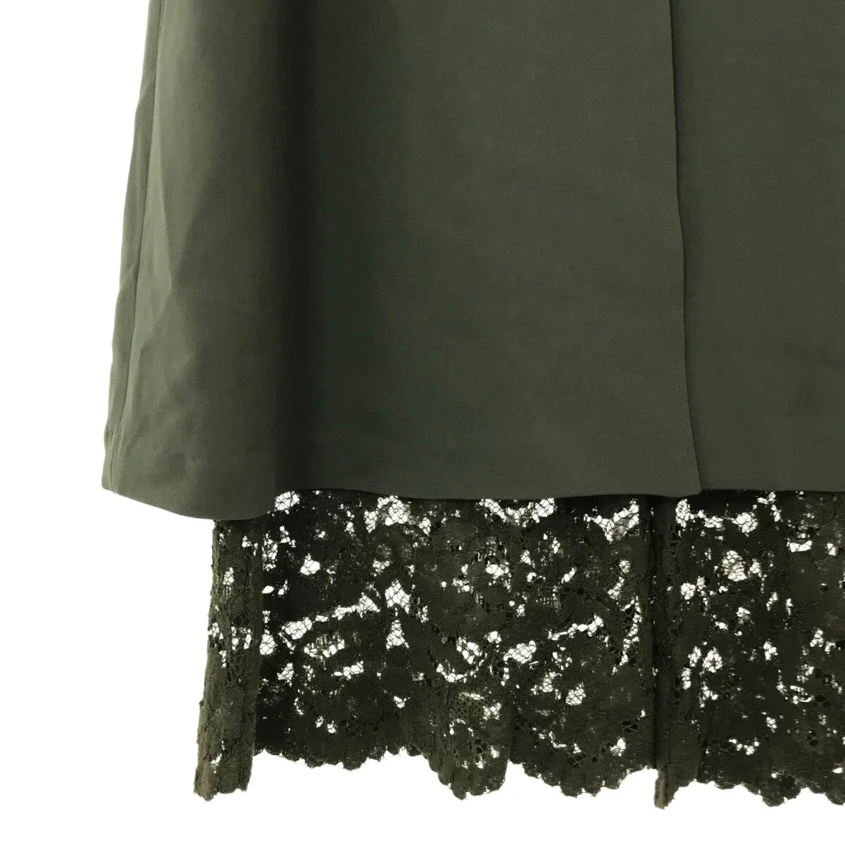 【新品】  Arobe / アローブ | 総裏地 エンブロイダリーレース レイヤード ワンピース オールインワン | 2 | オリーブ | レディース