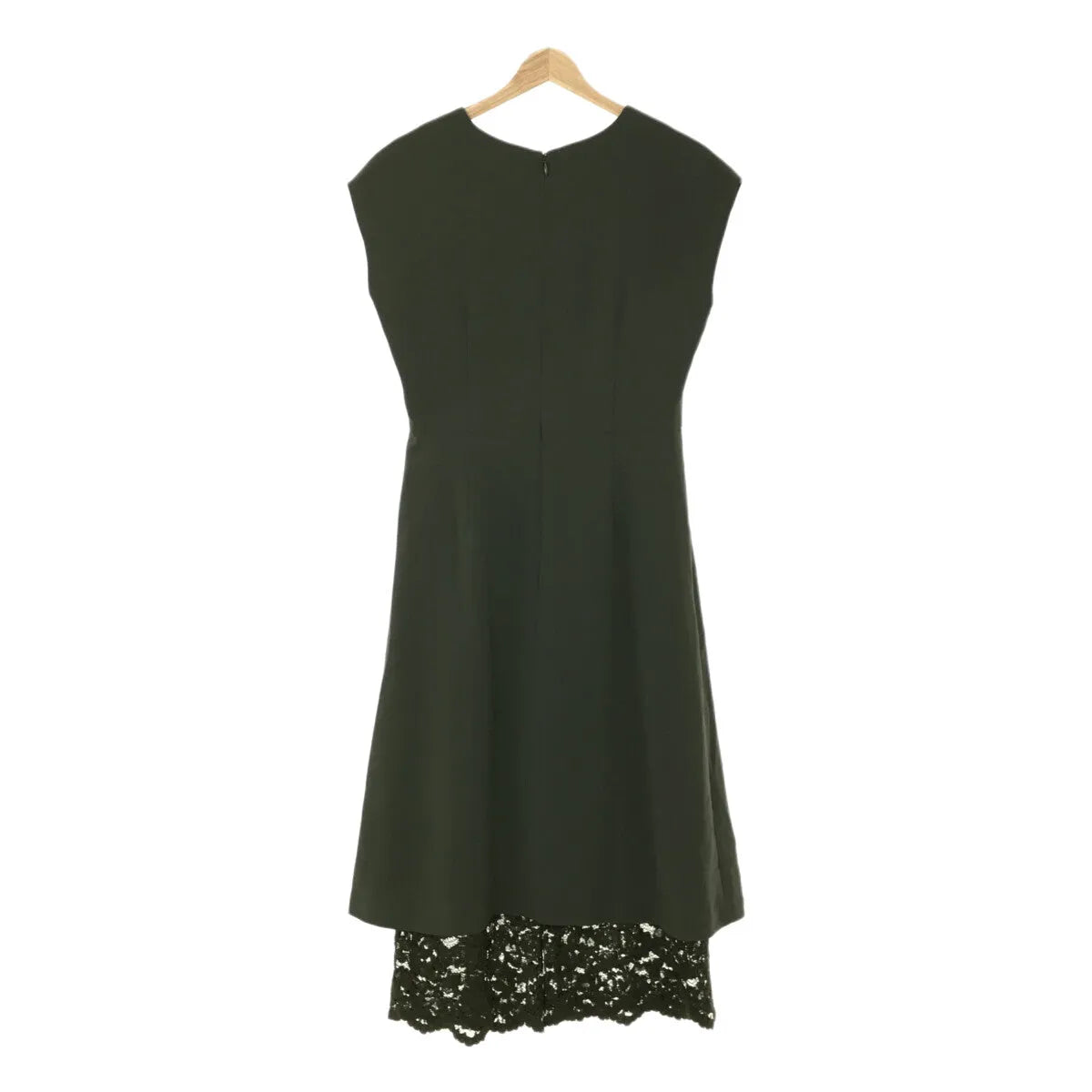 【新品】  Arobe / アローブ | 総裏地 エンブロイダリーレース レイヤード ワンピース オールインワン | 2 | オリーブ | レディース