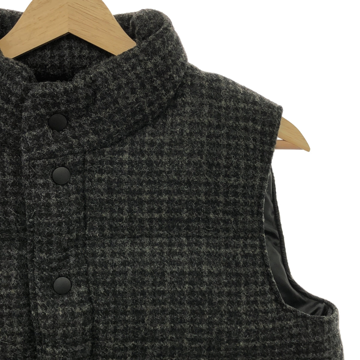 HARRISS / Harris | MOON Tweed Check Down Vest | 40 |