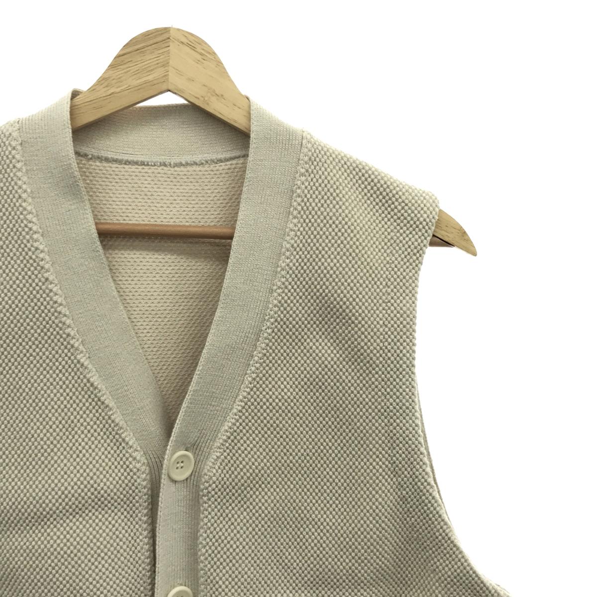 【美品】  Crepuscule / クレプスキュール | MOSS STITCH V/N VEST / Vネック ベスト | 1 | IVORY | レディース