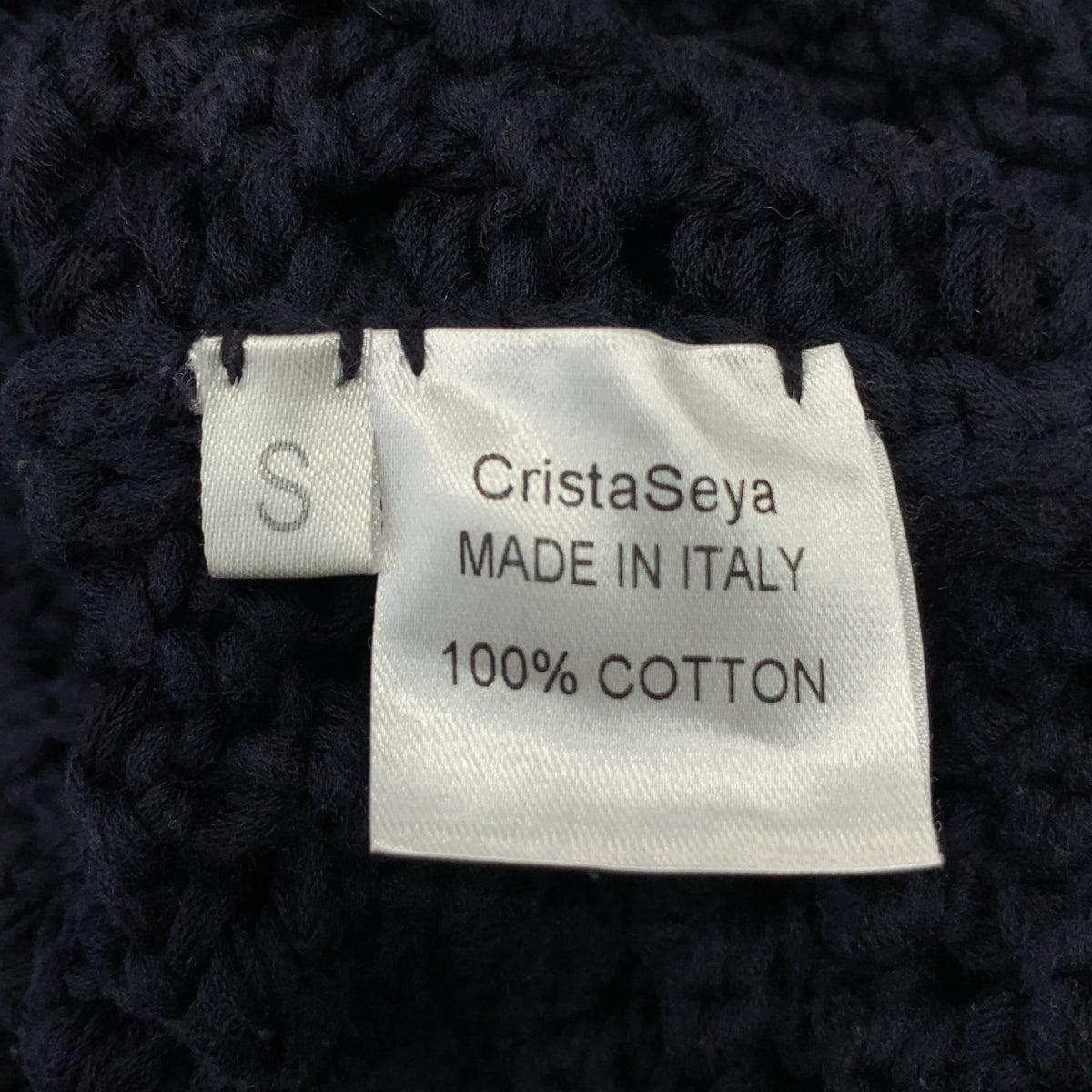 Cristaseya | 棉質低針距圓領毛衣 | S碼 | 海軍藍 | 男款