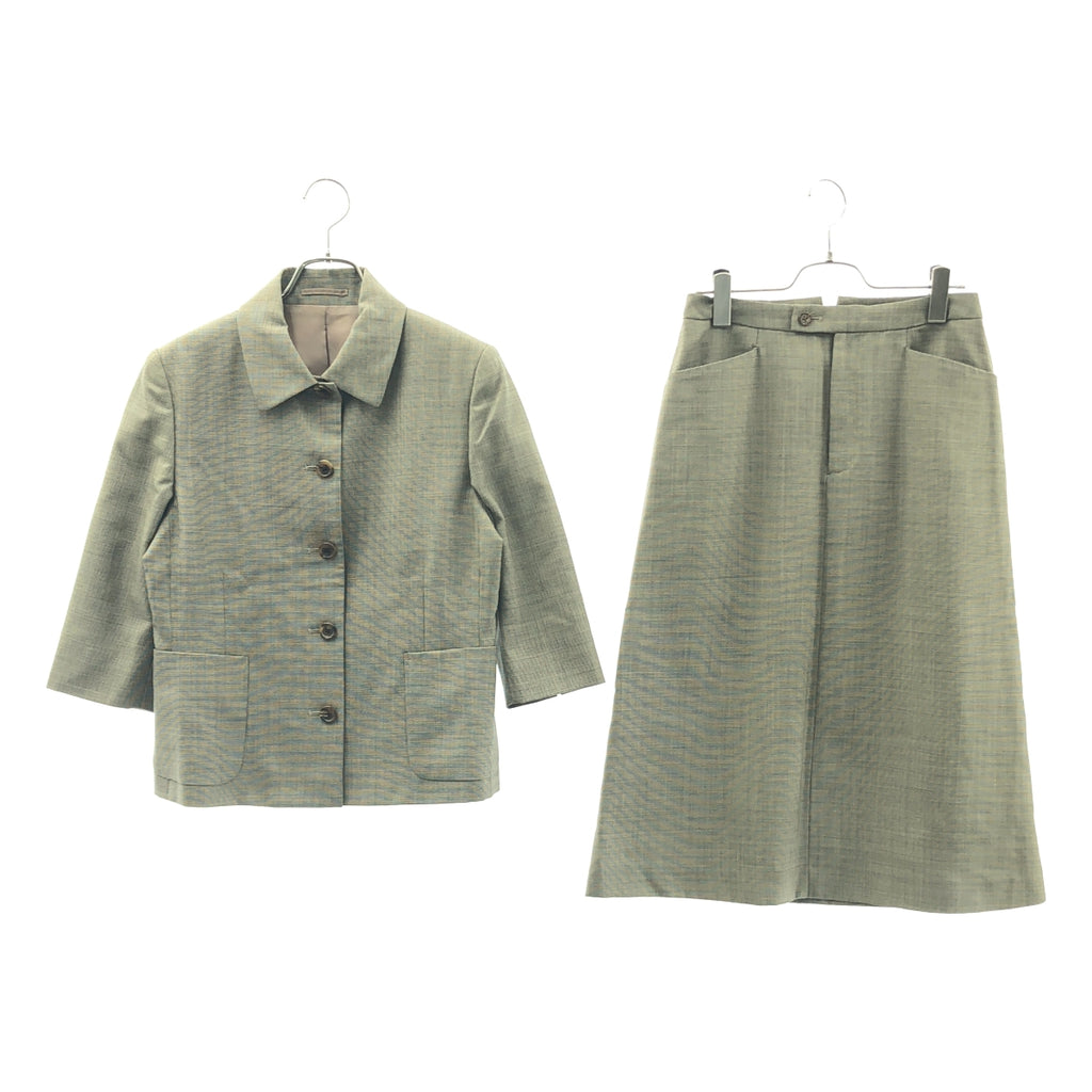 MARGARET HOWELL / マーガレットハウエル | セットアップ ウール 千鳥格子柄 ジャケット スカート | 2 | レディース