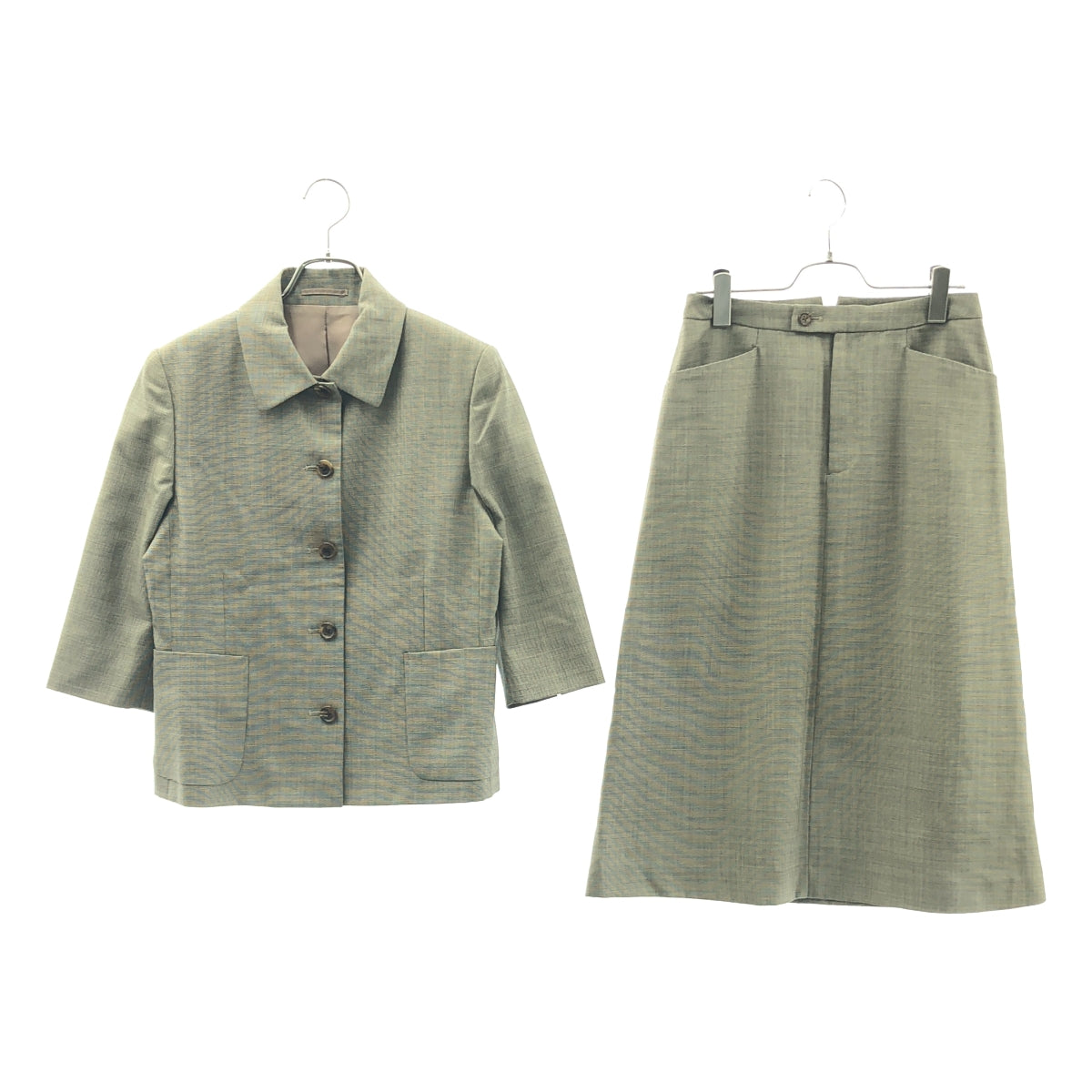 MARGARET HOWELL / マーガレットハウエル | セットアップ ウール 千鳥格子柄 ジャケット スカート | 2 | レディース