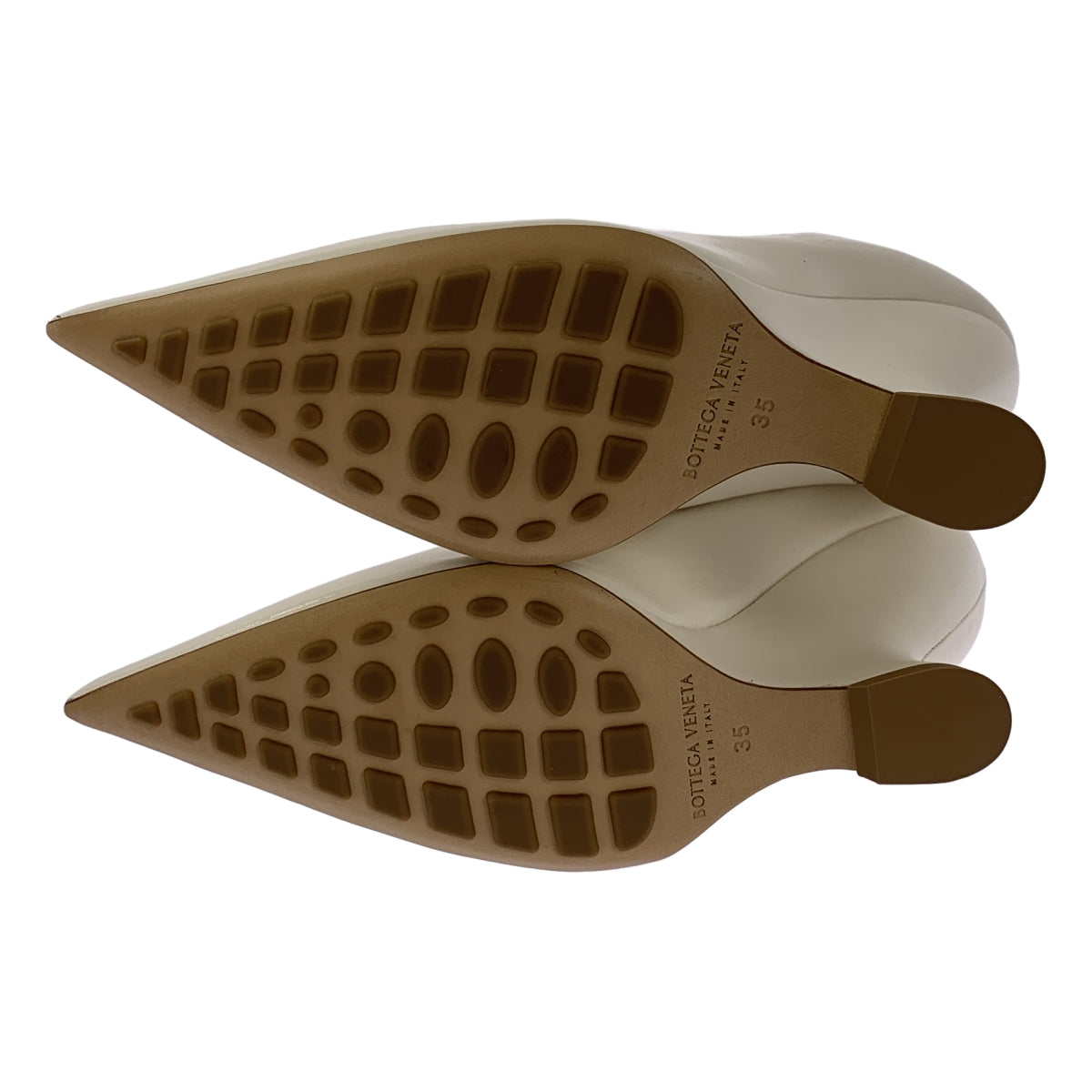 [狀況極佳] BOTTEGA VENETA | 皮革尖頭鞋 | 尺寸 35 | 白色 | 女款