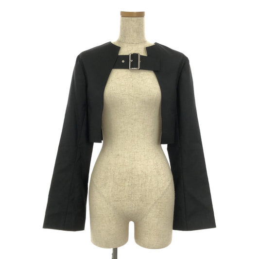 [Good Condition] noir kei ninomiya | AD2022 | Wool Adjuster No-Collar Bolero Jacket | S | Black | Women's