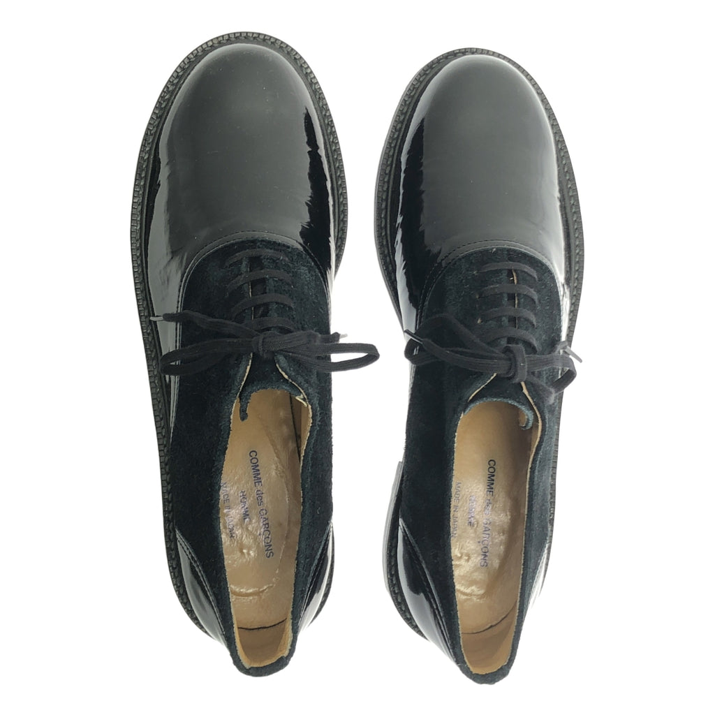 [品相良好] COMME des GARCONS HOMME | 90年代Tanaka Homme麂皮漆皮馬鞍鞋 | 25碼 | 黑色 | 男款
