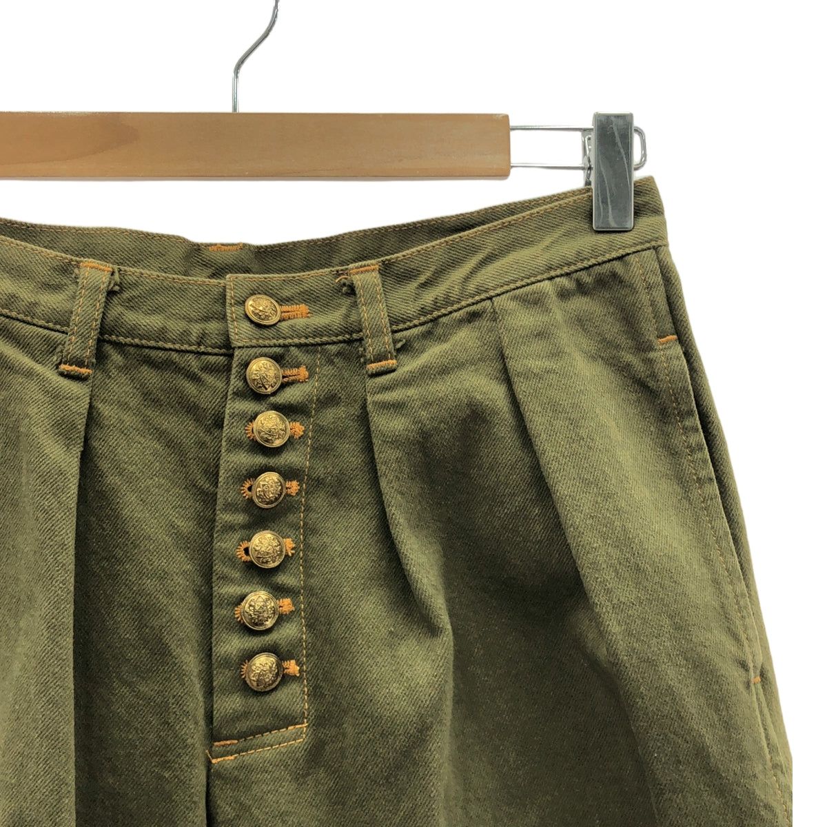 tricot COMME des GARCONS | 2011秋冬 | 成品染色兩折錐形褲 | S | 橄欖綠 | 女款