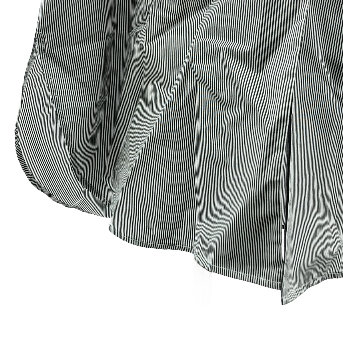 DRIES VAN NOTEN / 드리스 반 노텐 | 코튼 스트라이프 개더 원피스 | 36 | 블랙 / 화이트 | 여성