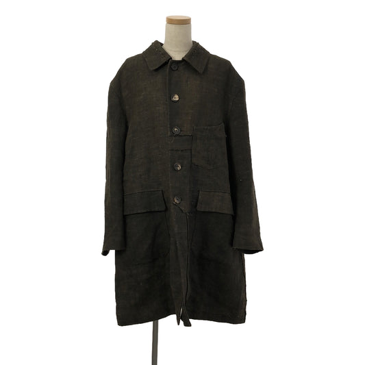 【美品】  ziggy chen / ジギーチェン | 2023AW | HEAVY LINEN / SINGLE BREASTED COAT / シングルコート / 総裏地 | 44 | ブラウン系 | メンズ