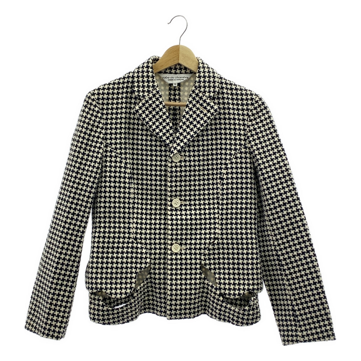 COMME des GARÇONS 睡袍 | COMME des GARÇONS 2004 春夏 |千鳥格棉質鏤空外套| SHOPBOP尺寸 M |女性的