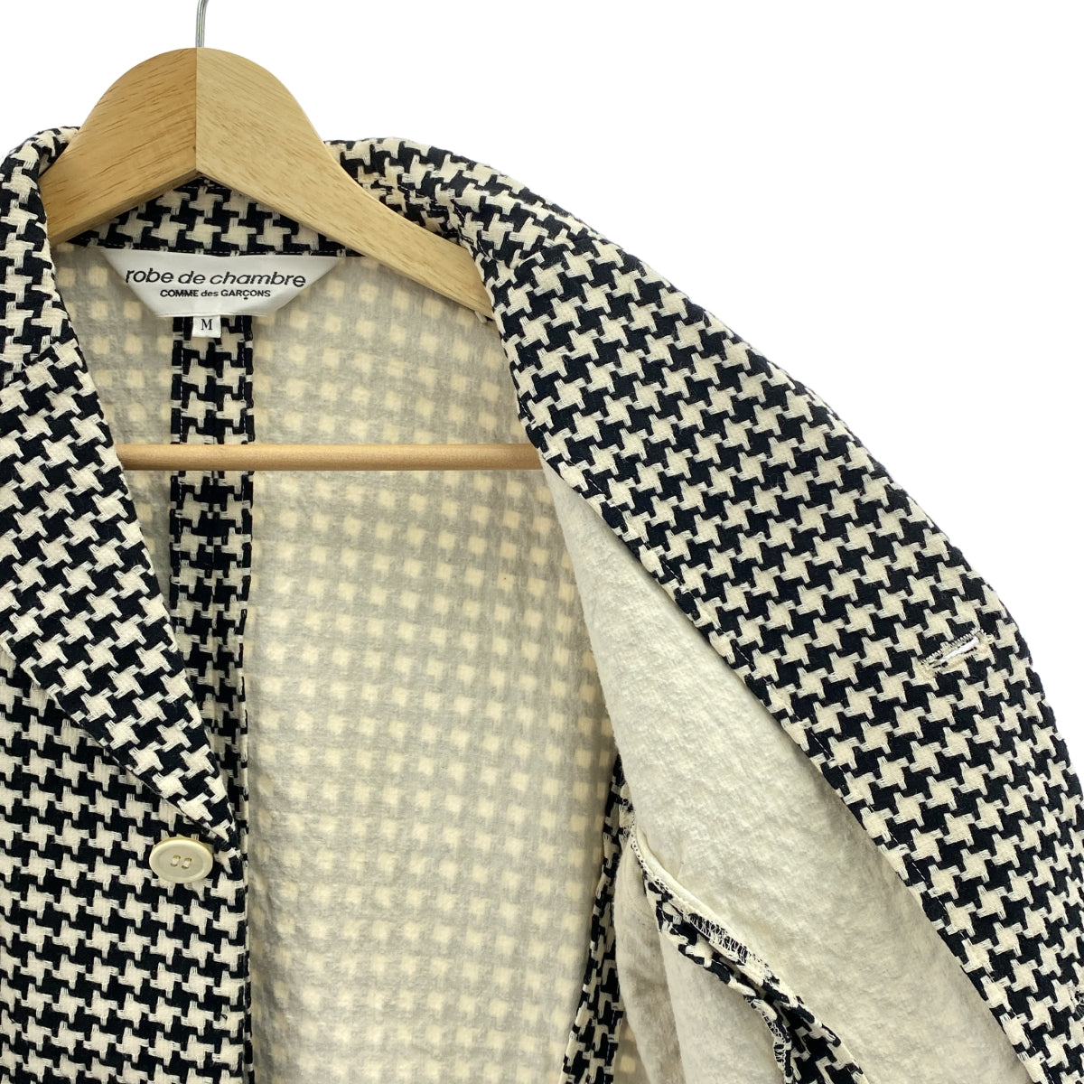 COMME des GARÇONS 睡袍 | COMME des GARÇONS 2004 春夏 |千鳥格棉質鏤空外套| SHOPBOP尺寸 M |女性的