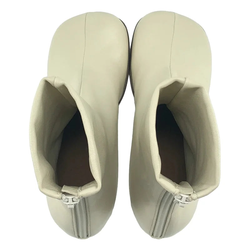 BOTTEGA VENETA / ボッテガヴェネタ | レザー ブロック アンクルブーツ | 37 | レディース