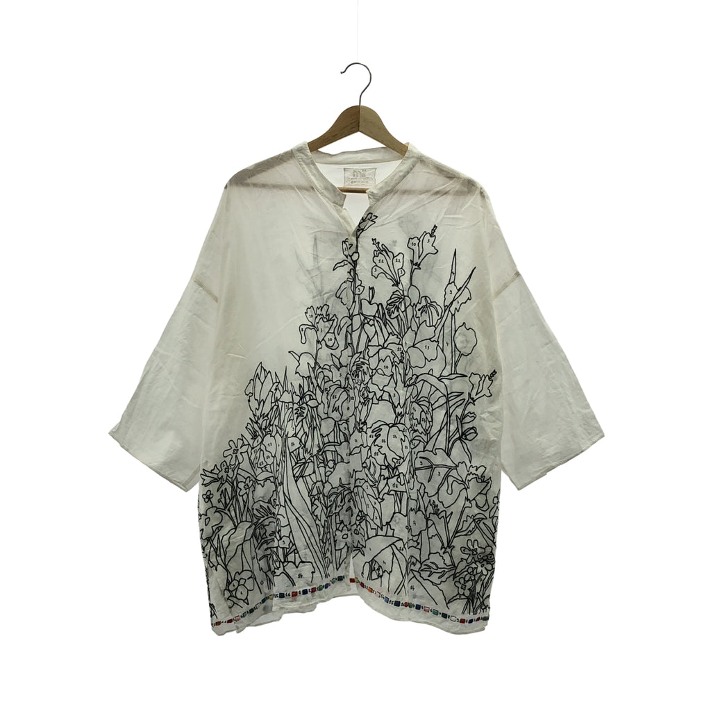 mii / me | 그래픽 인쇄 자수 스키퍼 풀오버 ​​반팔 셔츠 | M |