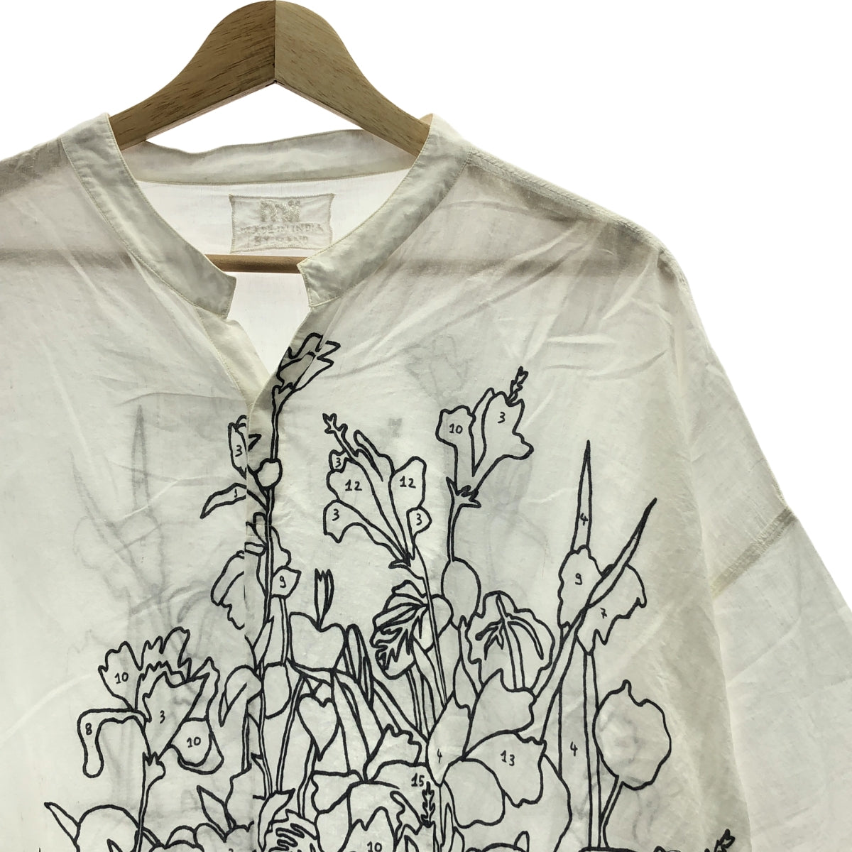 mii / me | 그래픽 인쇄 자수 스키퍼 풀오버 ​​반팔 셔츠 | M |