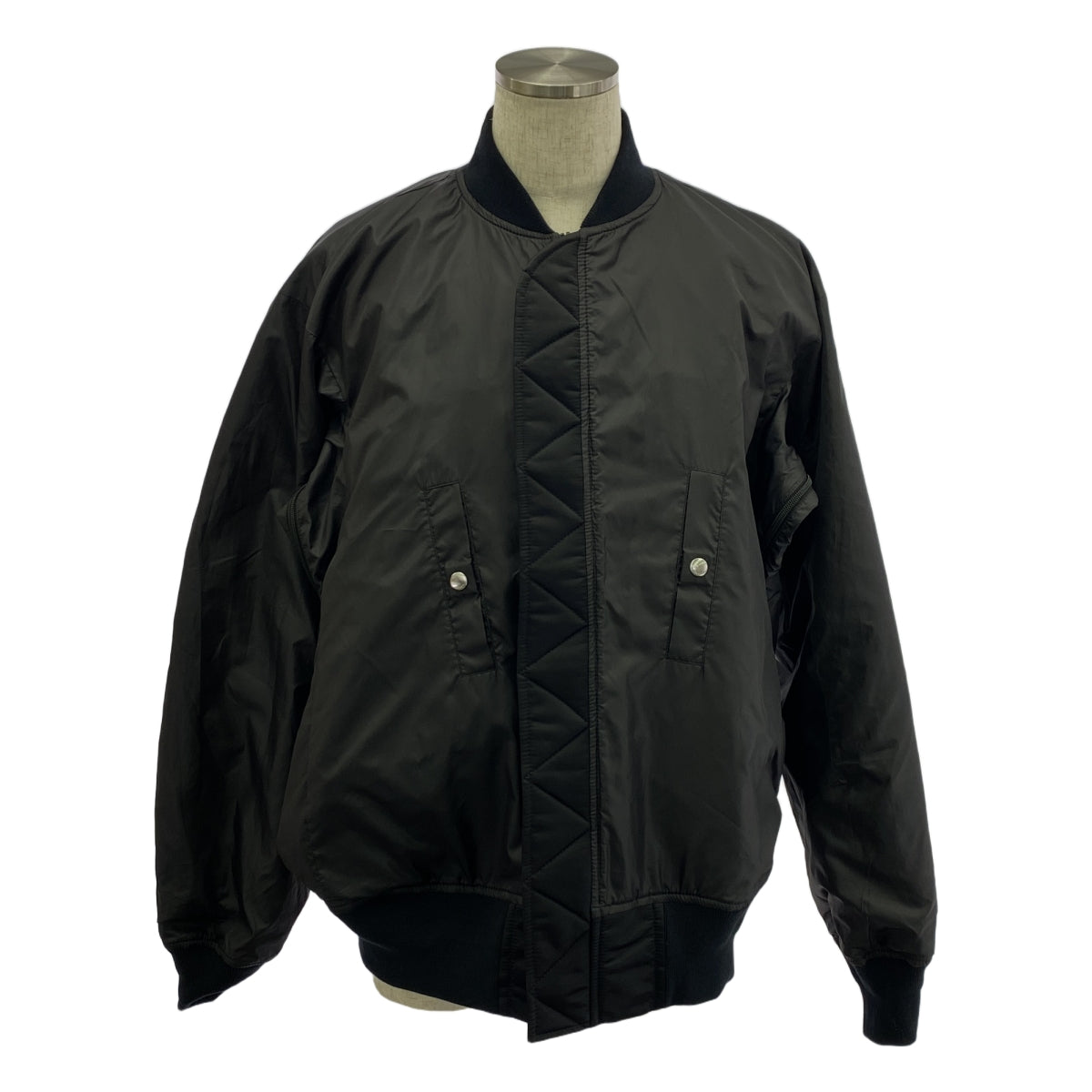【미품】 sacai / 사카이 | 2023AW | Nylon Twill Blouson / MA-1 로고 폭격기 재킷 블루존 | 3 | 블랙 | 남성
