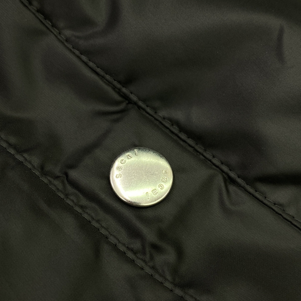 【미품】 sacai / 사카이 | 2023AW | Nylon Twill Blouson / MA-1 로고 폭격기 재킷 블루존 | 3 | 블랙 | 남성