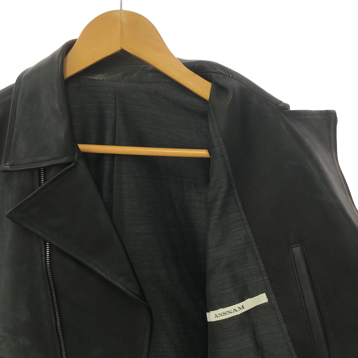 ANSNAM / 안수남 | Modelist Leather riders jacket / 모델리스트 가죽 재킷 / 총 안감 | 02 | 남성