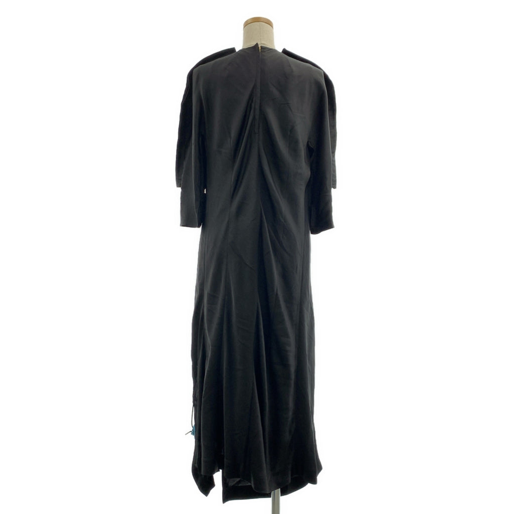 TOGA PULLA / トーガプルラ | ACETATE SATIN DRESS / ドローストリング ギャザー ワンピース | 36 | レディース