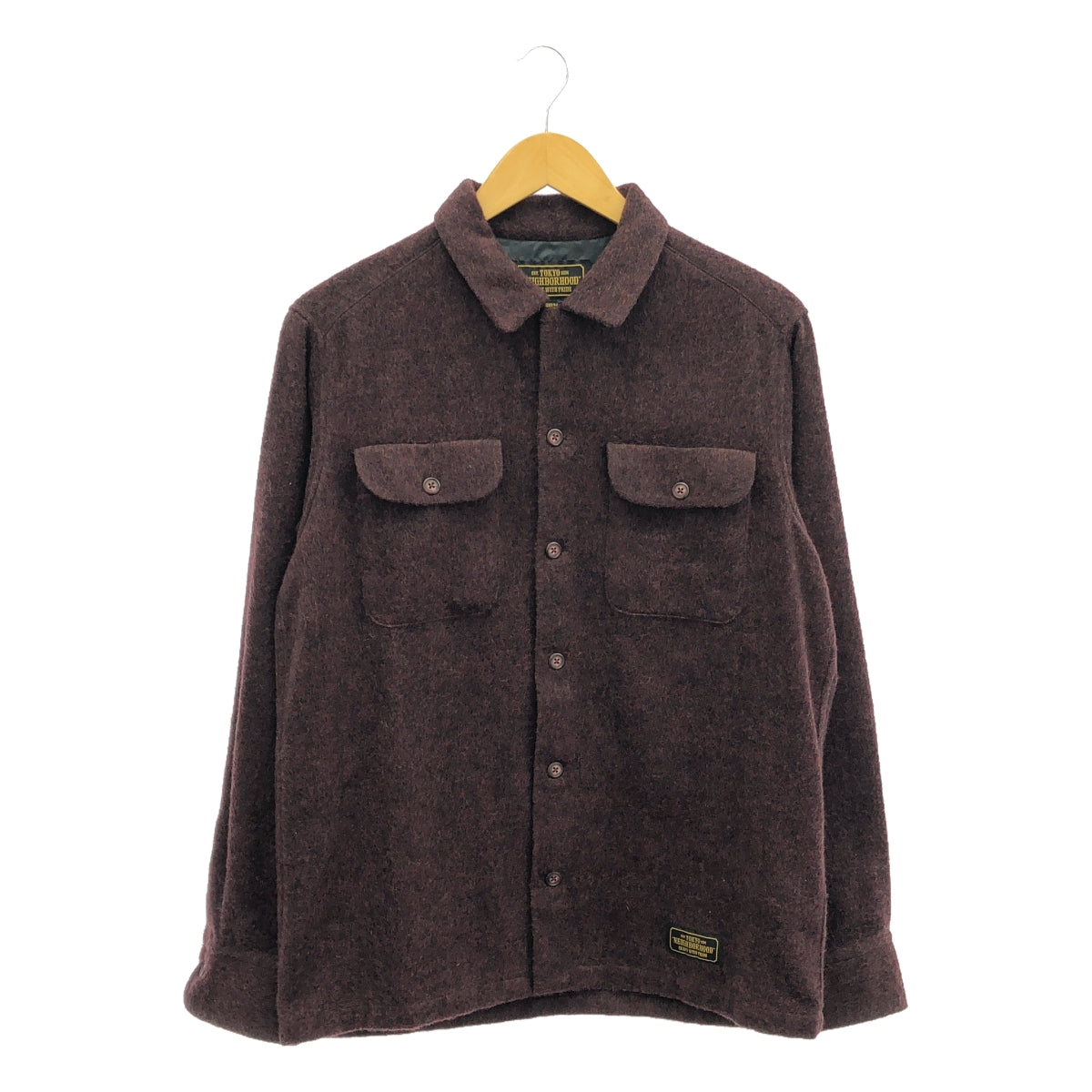 NEIGHBOR HOOD / Neighborhood | B&amp;C / WE-SHIRT / Wool open collar shirt | M | Bordeaux | Men's